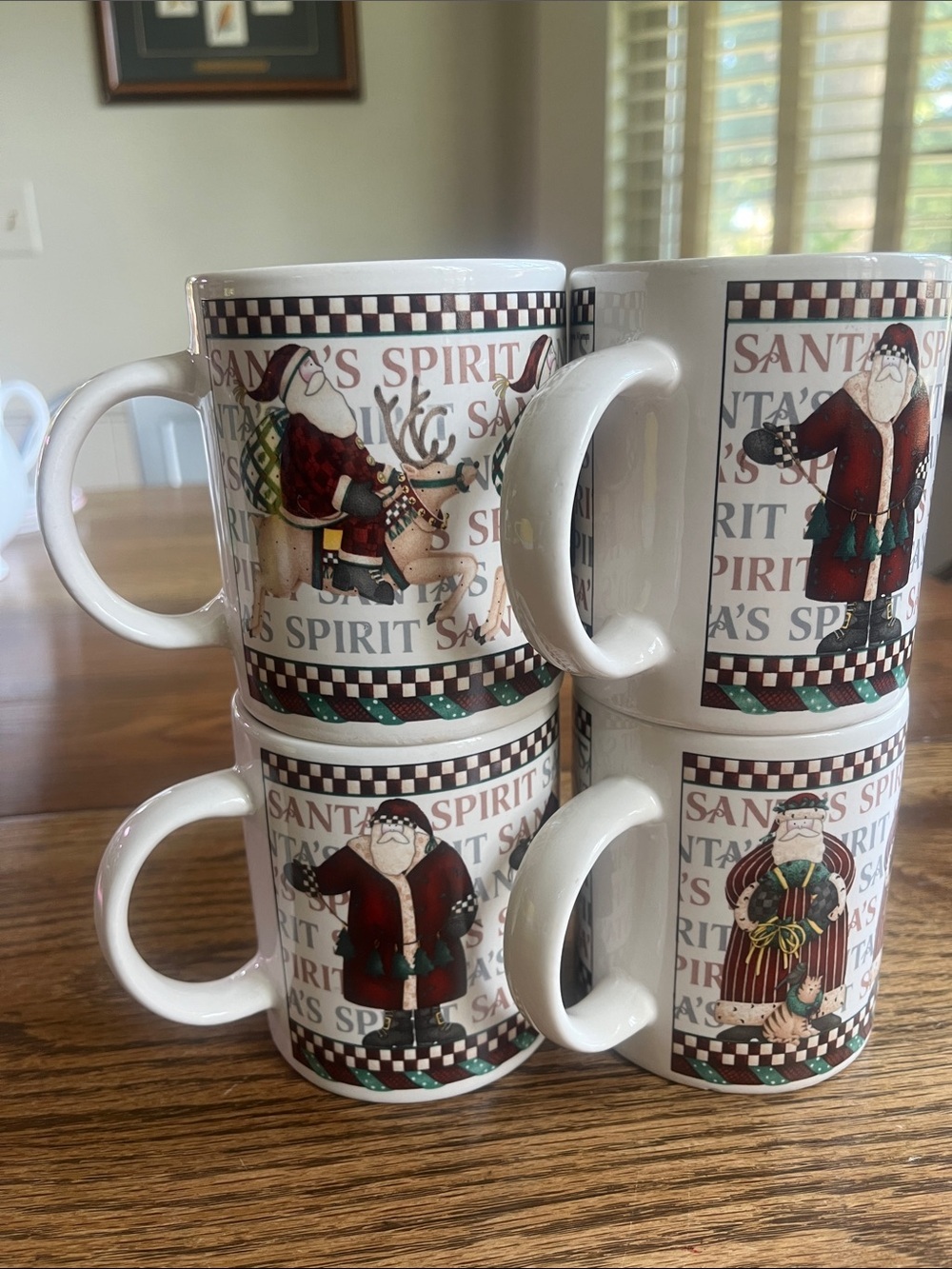 Vintage Debbie Mumm Santa Spirit Ceramic Mug - Charming Santa Stoneware Oneida